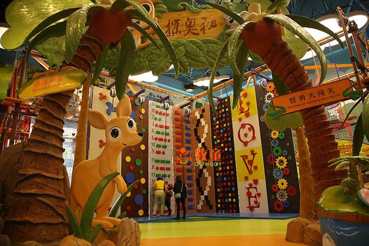 indoor playground climbing wall